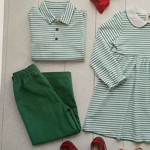 Shrimp & Grits Kids Boys Striped Collared Polo Shirt